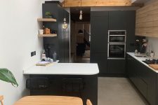 Bespoke Kitchen in Anthricite grey and Cocobolo wood