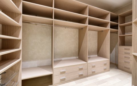 Custom built walk in wardrobe