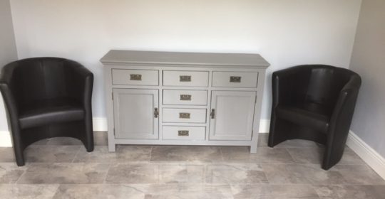 Bespoke unit resprayed to tie in with living area