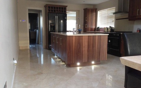 Kitchen with walnut island