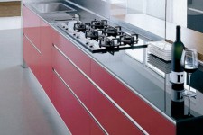 High gloss red kitchen