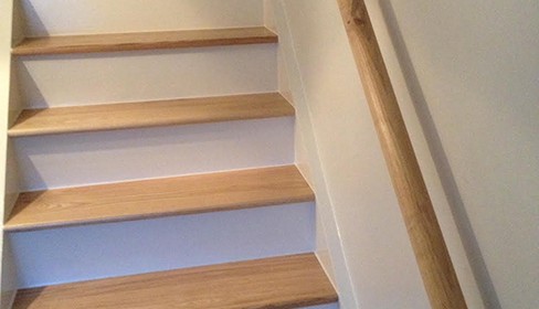 Stairs with natual oak